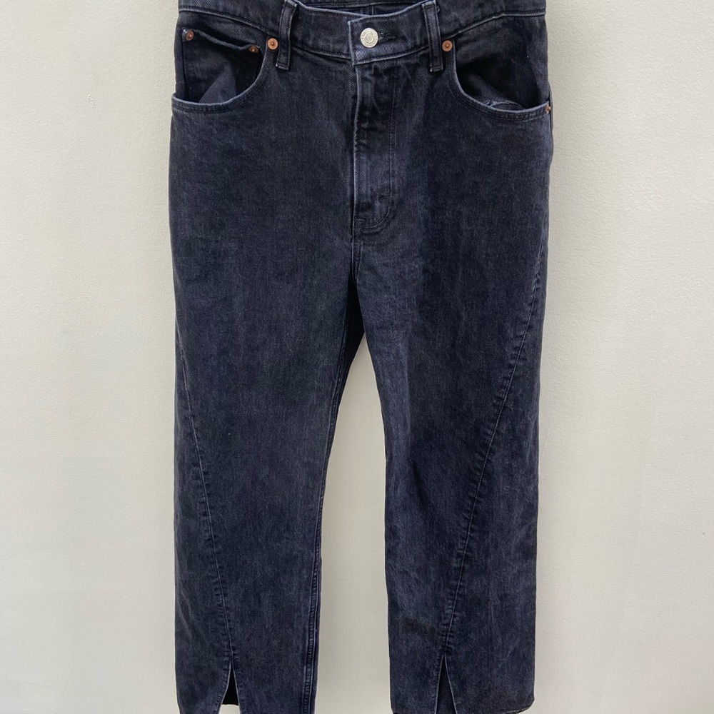 Abercrombie & Fitch High Rise 90s Relaxed Jeans with Split Front Hem